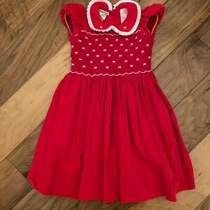 Marco and Lizzy corduroy smocked dress with embroidered bows size 5